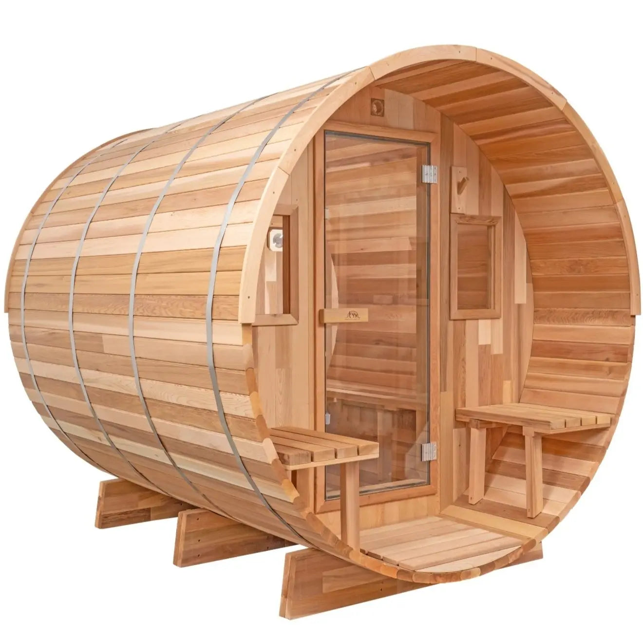 10 FT Red Cedar Barrel Sauna with Porch - 6-8 Person # #seotitle## Backcountry Recreation
