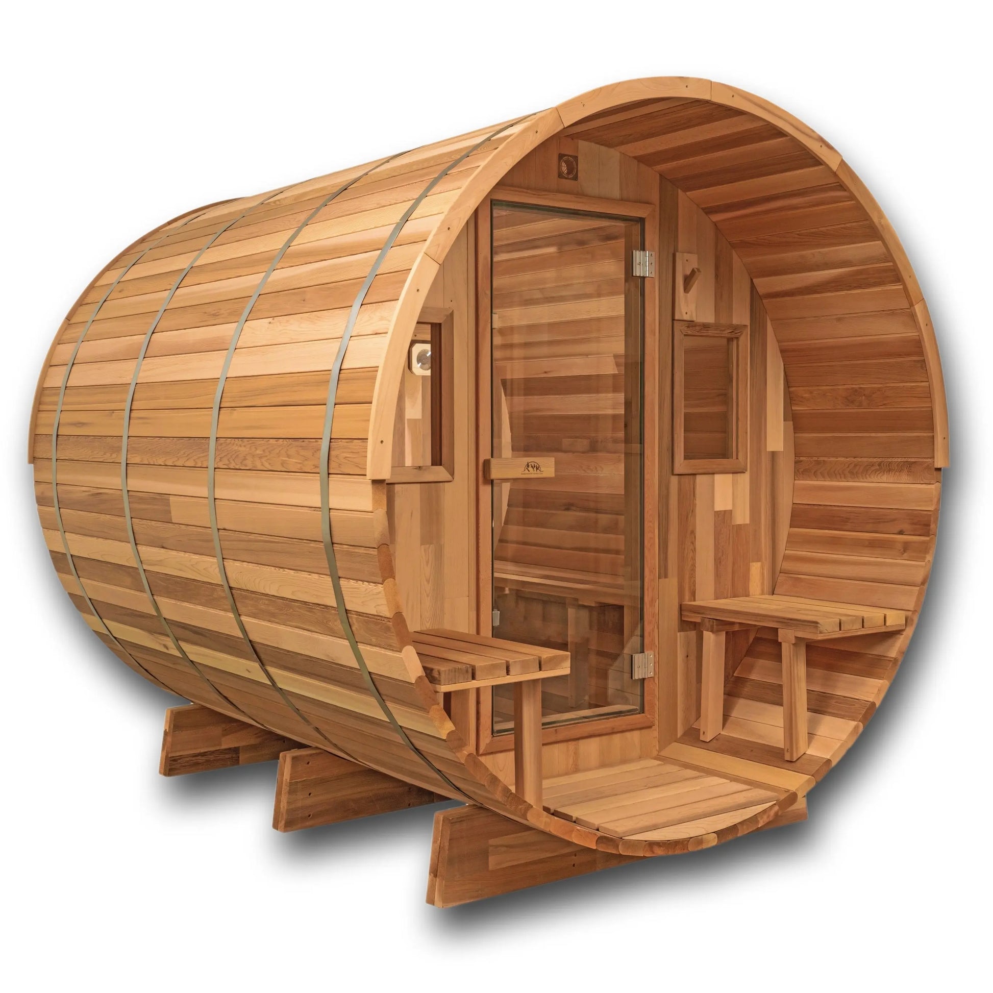 10 FT Red Cedar Barrel Sauna with Porch - 6-8 Person # #seotitle## Backcountry Recreation