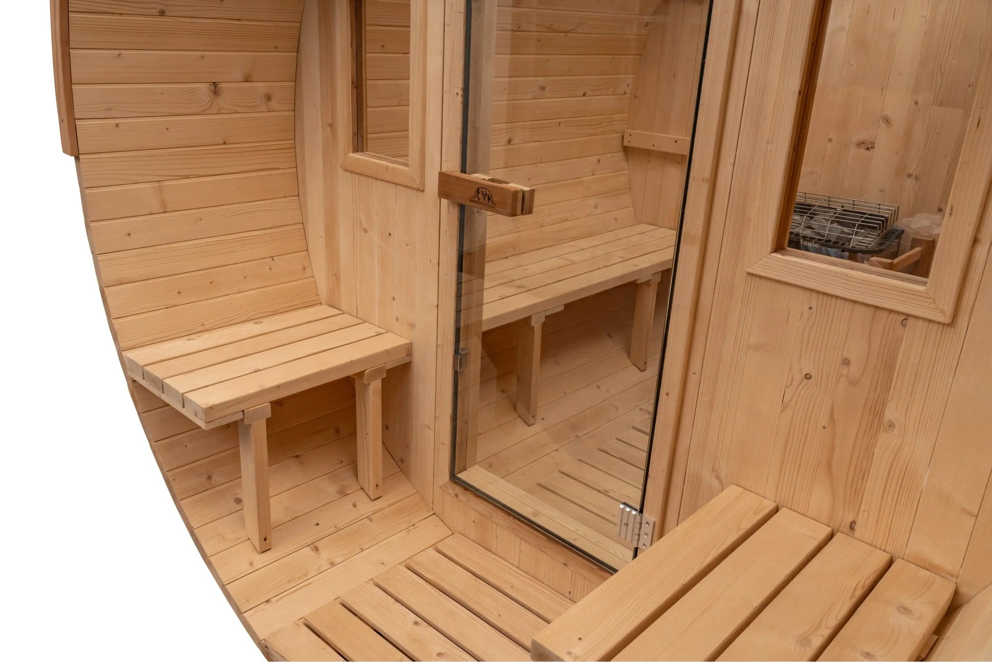 8 FT Classic Thermowood Barrel Sauna with Porch - 4-6 Person # #seotitle## Backcountry Recreation