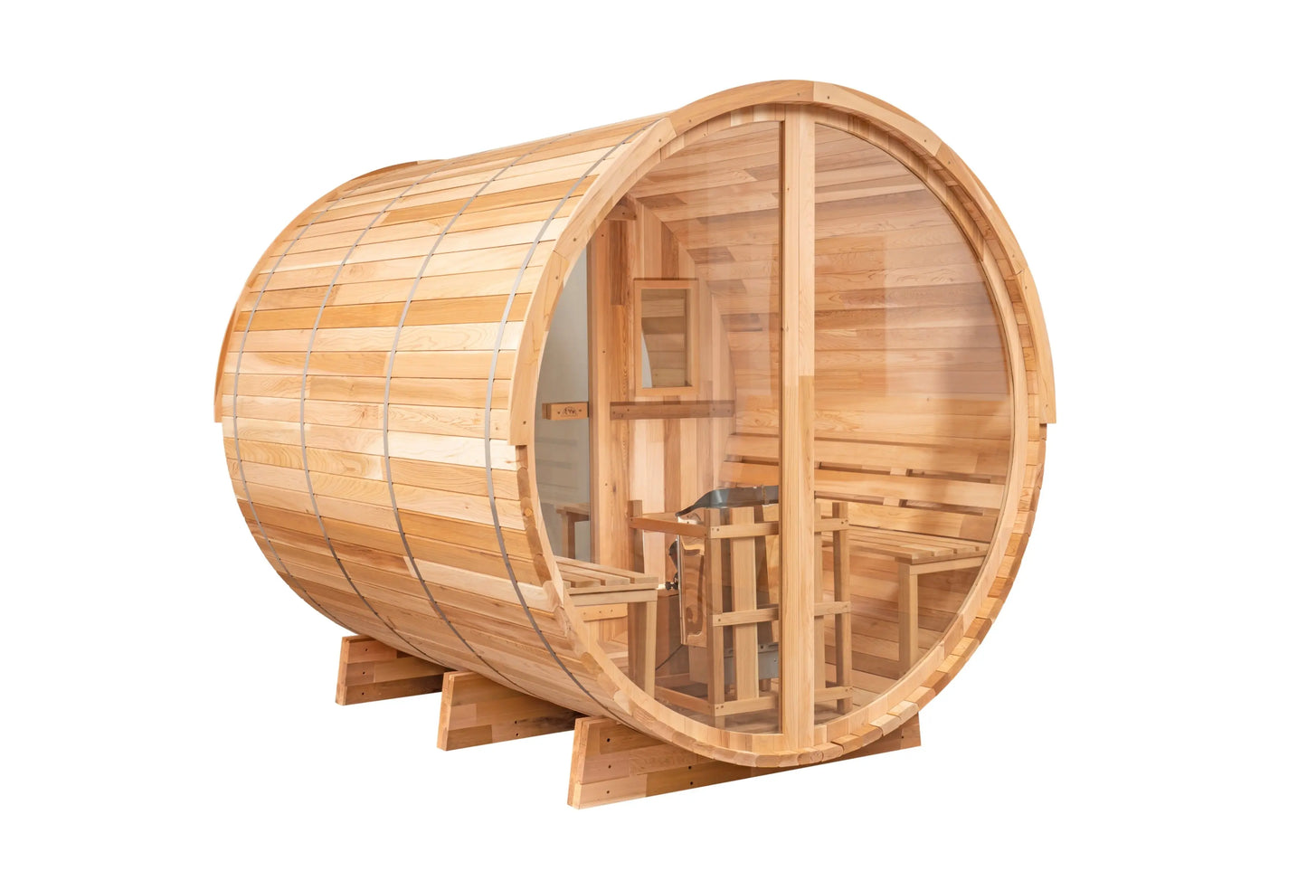 8 Ft Classic Cedar Scenic View Barrel Sauna - 6-8 Person # #seotitle## Backcountry Recreation