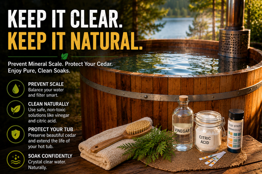 mineral scale cedar hot tub