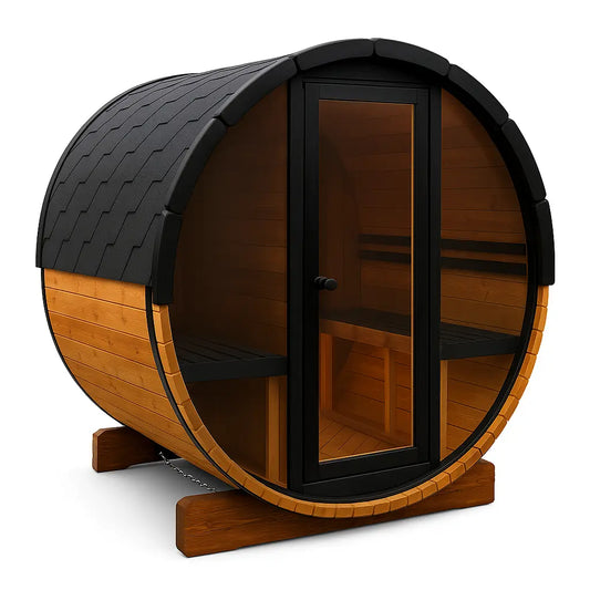 5.5 Ft Scenic View Barrel Sauna - 2- 4 People (Extra Wide) Backcountry Recreation
