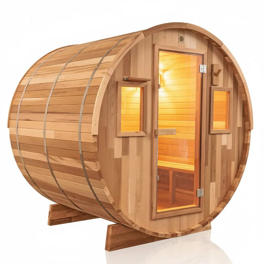 6 FT Classic Red Cedar Barrel Sauna - 4-6 Person Backcountry Recreation