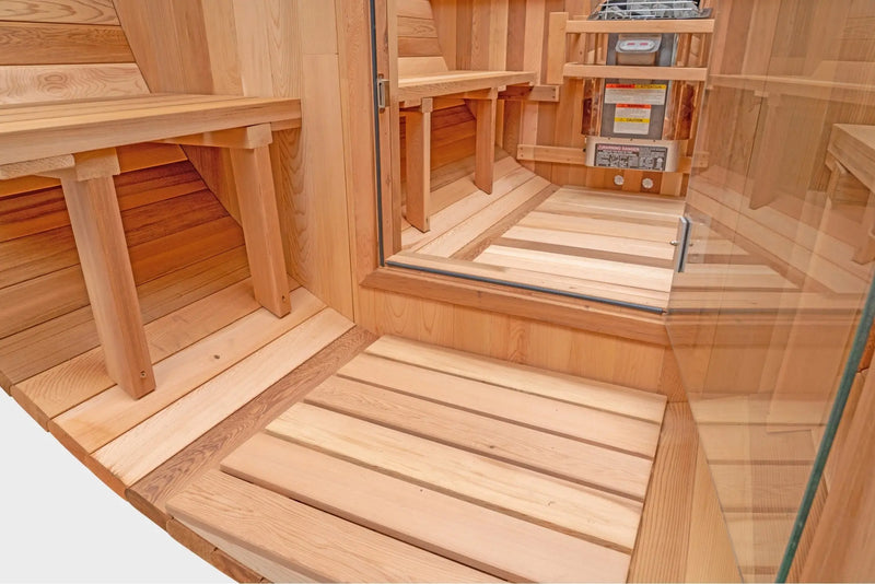 8 FT Classic Red Cedar Barrel Sauna with Porch - 4-6 Person # #seotitle## Backcountry Recreation