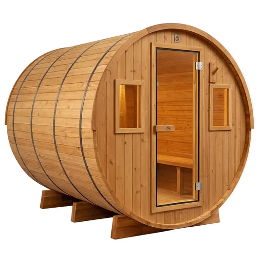 8 FT Classic Thermowood Barrel Sauna  - 6-8 Person Backcountry Recreation