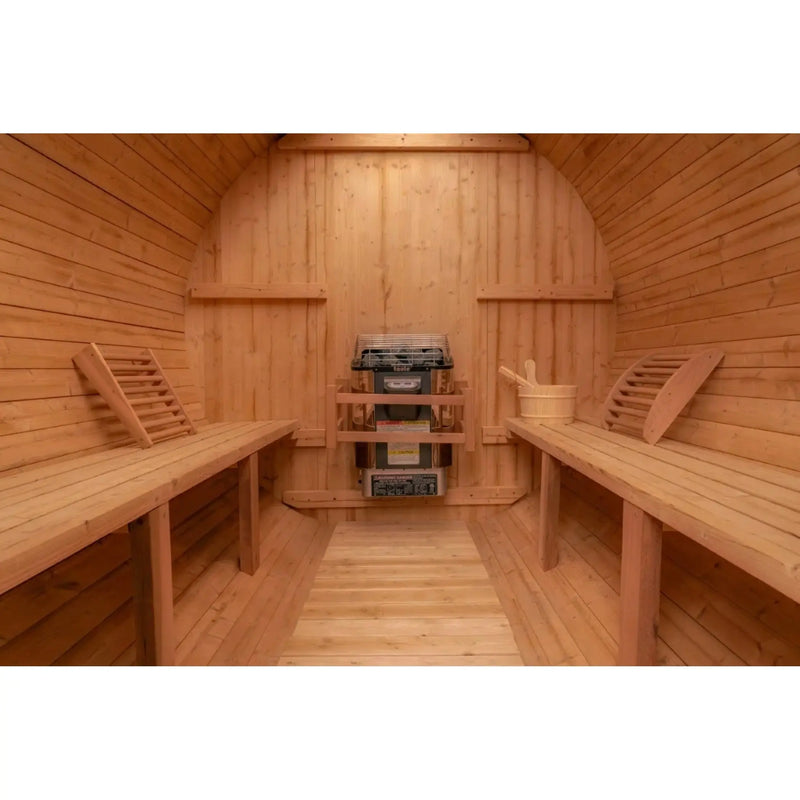 8 FT Classic Thermowood Barrel Sauna with Porch - 4-6 Person # #seotitle## Backcountry Recreation