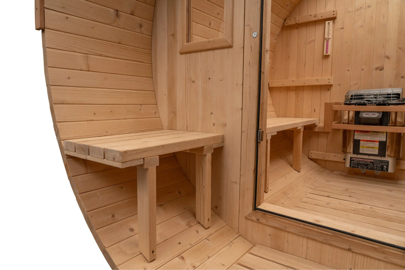 8 FT Classic Thermowood Barrel Sauna with Porch - 4-6 Person # #seotitle## Backcountry Recreation