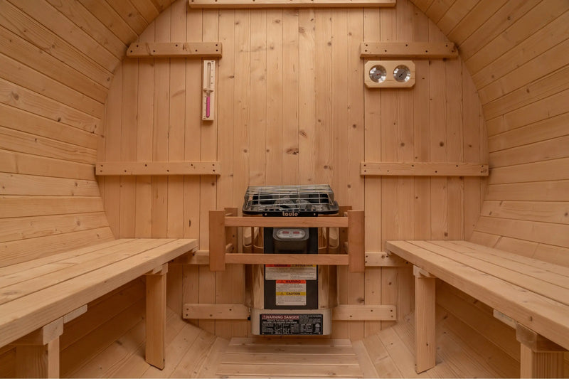 8 FT Classic Thermowood Barrel Sauna with Porch - 4-6 Person # #seotitle## Backcountry Recreation