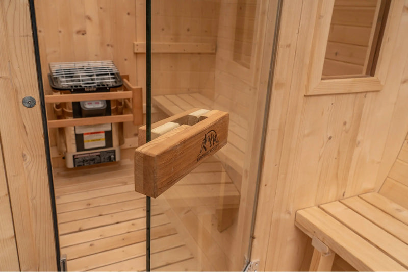 8 FT Classic Thermowood Barrel Sauna with Porch - 4-6 Person # #seotitle## Backcountry Recreation