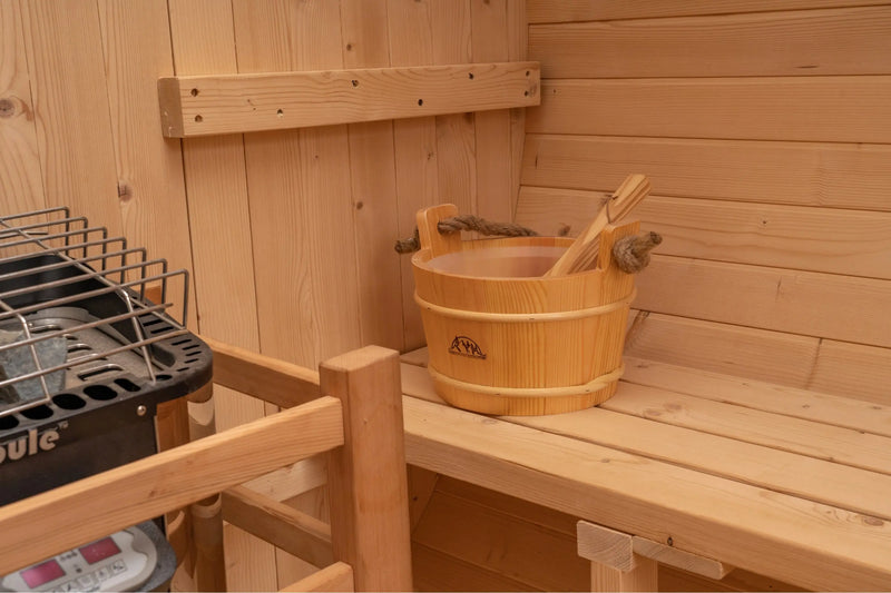8 FT Classic Thermowood Barrel Sauna with Porch - 4-6 Person # #seotitle## Backcountry Recreation