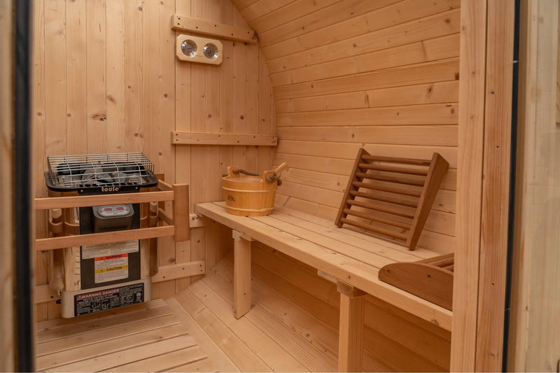 8 FT Classic Thermowood Barrel Sauna with Porch - 4-6 Person # #seotitle## Backcountry Recreation
