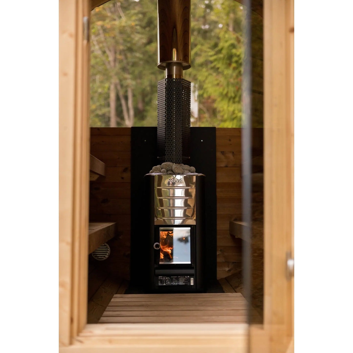 8 FT Thermowood Scenic View Barrel Sauna - 6 Person (Extra Wide) Backcountry Recreation