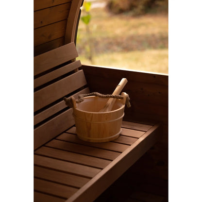 8 FT Thermowood Scenic View Barrel Sauna - 6 Person (Extra Wide) # #seotitle## Backcountry Recreation