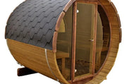 8 FT Thermowood Scenic View Barrel Sauna - 6 Person (Extra Wide) [sample] Backcountry Recreation