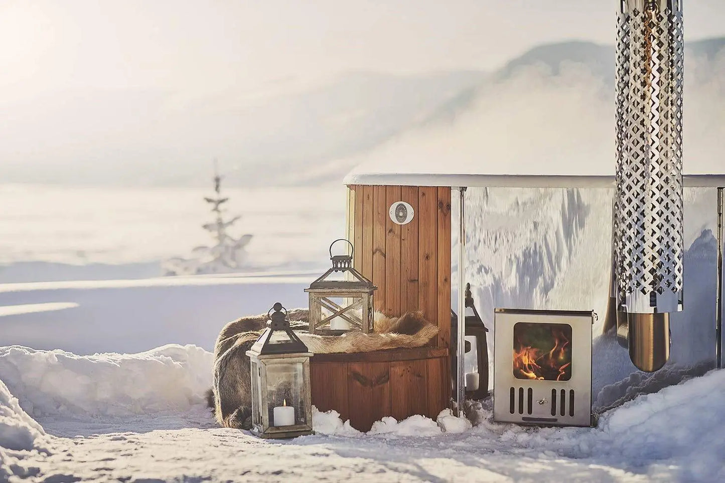 Deluxe Wood Fired Hot Tub With Liner - Limited Black Edition # #seotitle## Backcountry Recreation