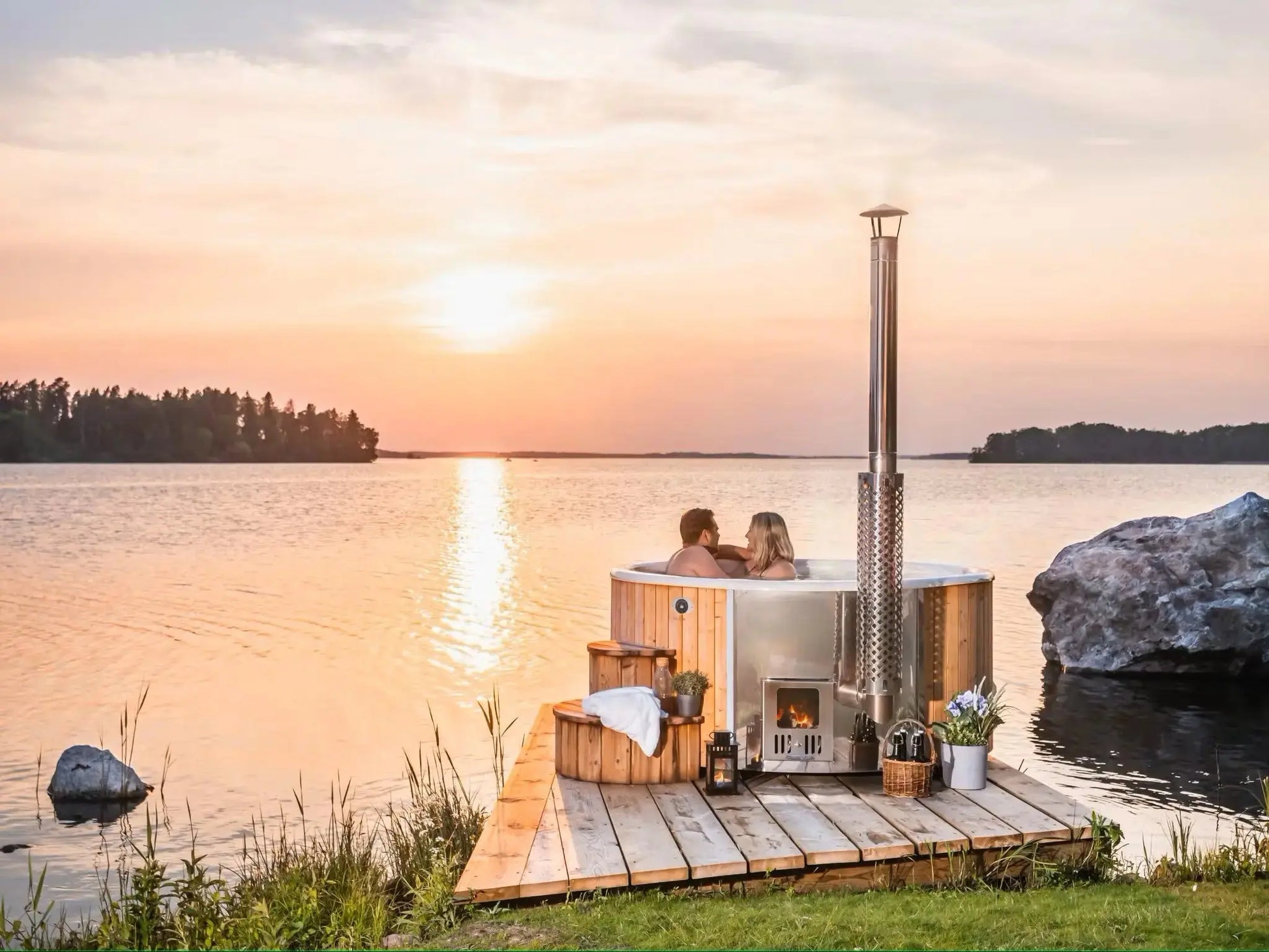 Deluxe Wood Fired Hot Tub With Liner - Limited Black Edition # #seotitle## Backcountry Recreation