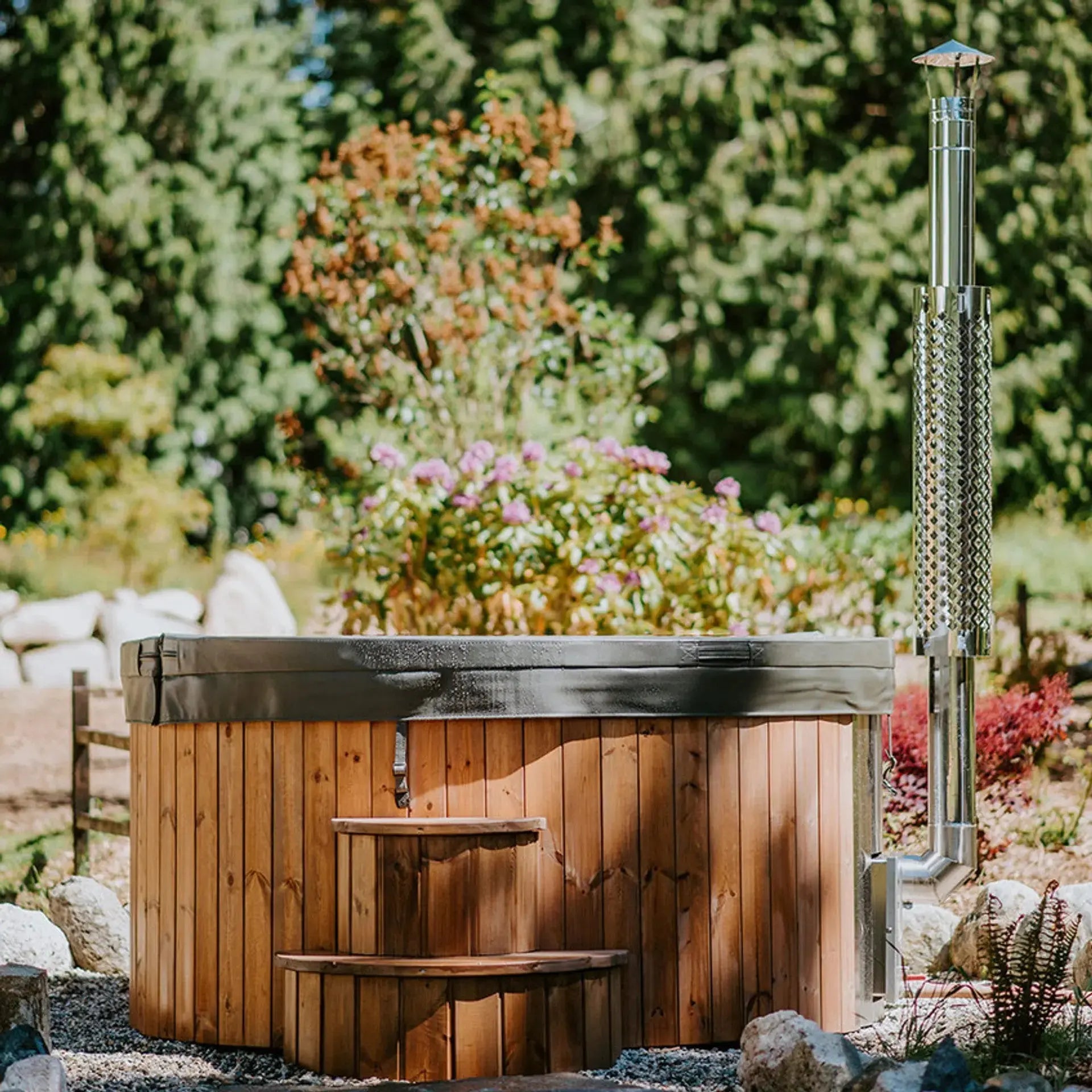 Deluxe Wood Fired Hot Tub With Liner - Limited Black Edition # #seotitle## Backcountry Recreation