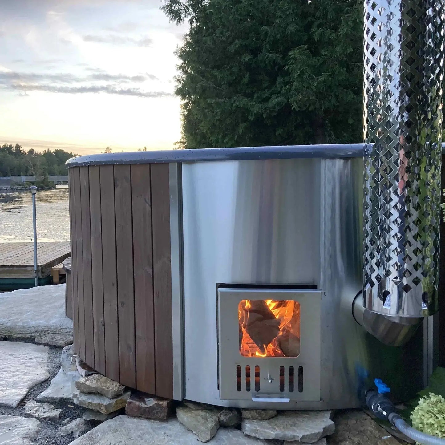 Deluxe Wood Fired Hot Tub With Liner - Limited Black Edition # #seotitle## Backcountry Recreation