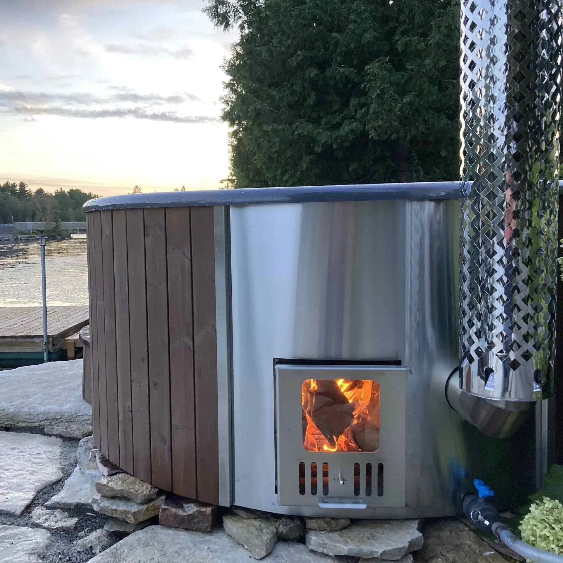 Deluxe Wood Fired Hot Tub With Liner - Limited Black Edition # #seotitle## Backcountry Recreation