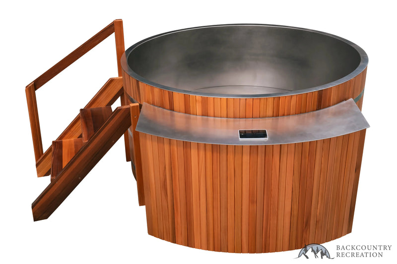 Lifetimer Cedar Hot Tub  w/ Stainless Steel Liner - Electric  Heater  6"W X 4'H (6 Person Deep) (Copy) Backcountry Recreation