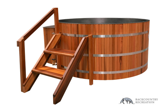 Lifetimer Cedar Hot Tub  w/ Stainless Steel Liner - Electric  Heater  6"W X 4'H (6 Person Deep) (Copy) Backcountry Recreation
