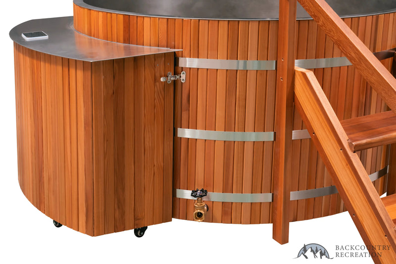 Lifetimer Cedar Hot Tub  w/ Stainless Steel Liner - Electric  Heater  6"W X 4'H (6 Person Deep) (Copy) Backcountry Recreation