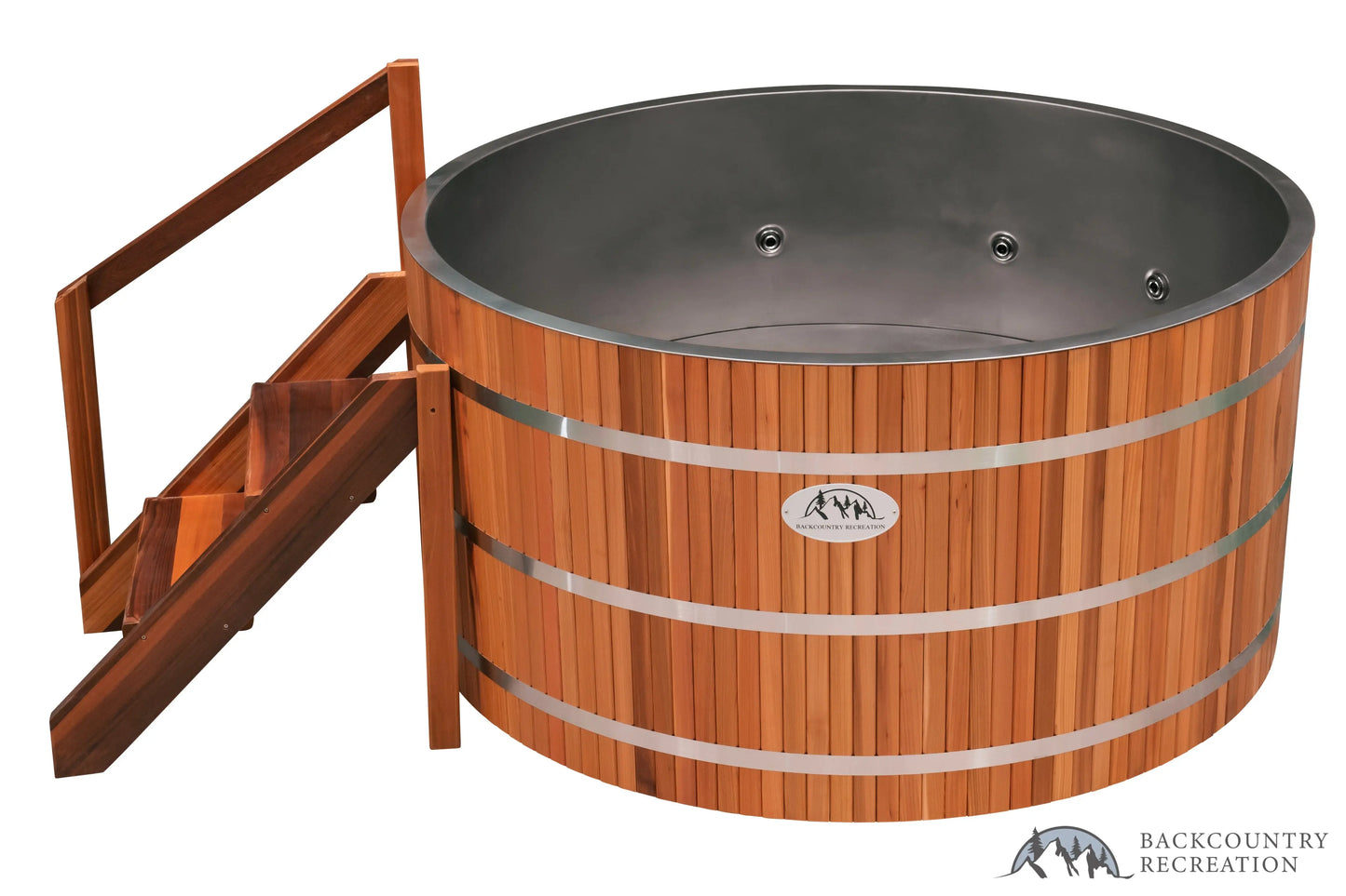Lifetimer Cedar Hot Tub  w/ Stainless Steel Liner - Electric  Heater  6"W X 4'H (6 Person Deep) (Copy) Backcountry Recreation