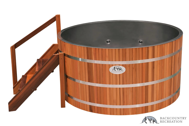 Lifetimer Cedar Hot Tub  w/ Stainless Steel Liner - Electric  Heater  6"W X 4'H (6 Person Deep) (Copy) Backcountry Recreation