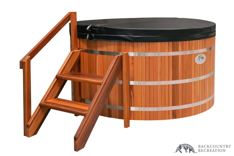 Lifetimer Cedar Hot Tub  w/ Stainless Steel Liner - Electric  Heater  6"W X 4'H (6 Person Deep) (Copy) Backcountry Recreation