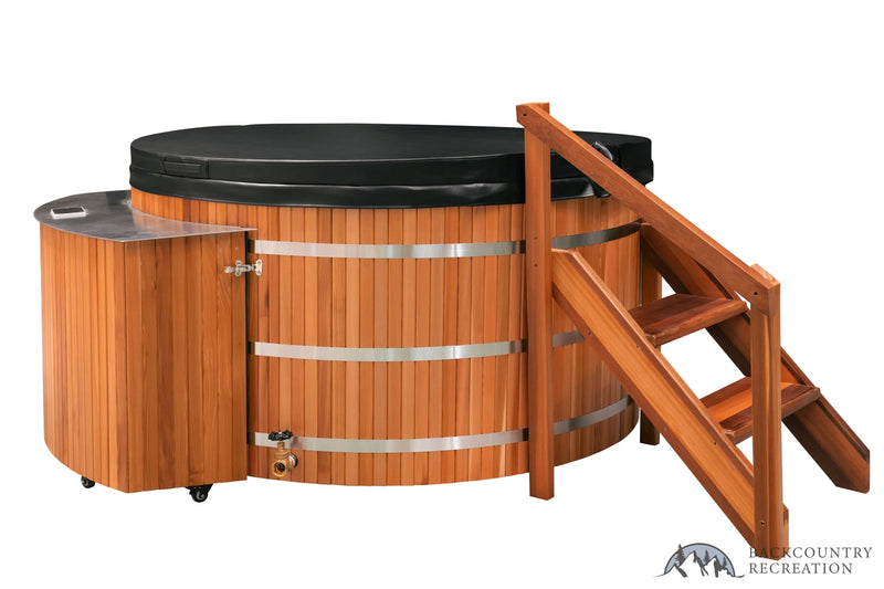 Lifetimer Cedar Hot Tub  w/ Stainless Steel Liner - Electric  Heater  6"W X 4'H (6 Person Deep) (Copy) Backcountry Recreation
