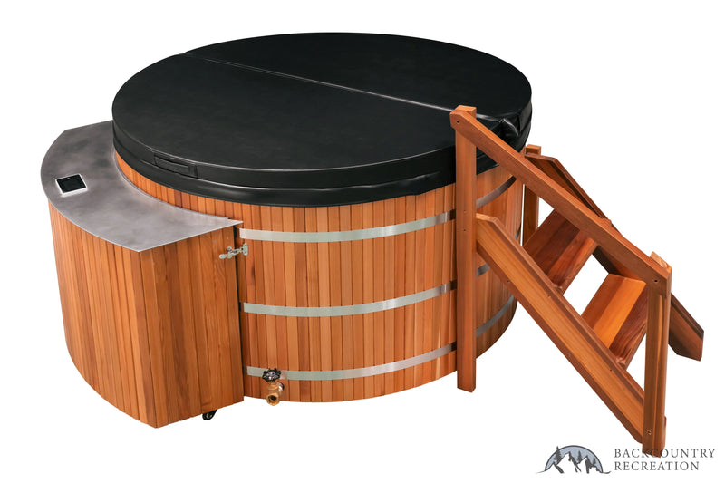 Lifetimer Cedar Hot Tub  w/ Stainless Steel Liner - Electric  Heater  6"W X 4'H (6 Person Deep) (Copy) Backcountry Recreation