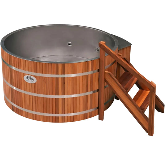 Lifetimer Cedar Hot Tub  w/ Stainless Steel Liner - Electric  Heater  6"W X 4'H (6 Person Deep) (Copy) Backcountry Recreation