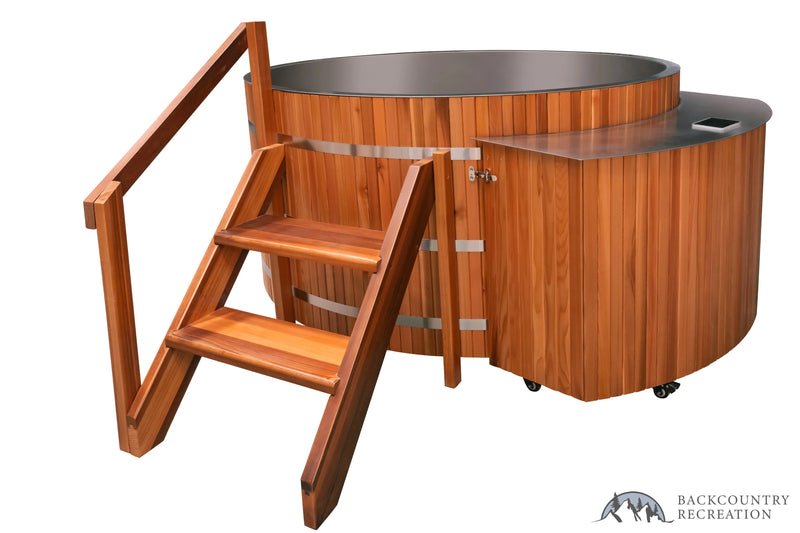 Lifetimer Cedar Hot Tub  w/ Stainless Steel Liner - Electric  Heater  6"W X 4'H (6 Person Deep) (Copy) Backcountry Recreation