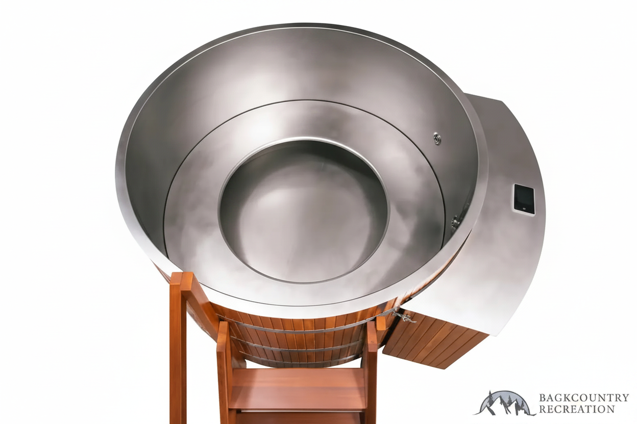 Lifetimer Cedar Hot Tub  w/ Stainless Steel Liner - Electric  Heater  6"W X 4'H (6 Person Deep) (Copy) Backcountry Recreation