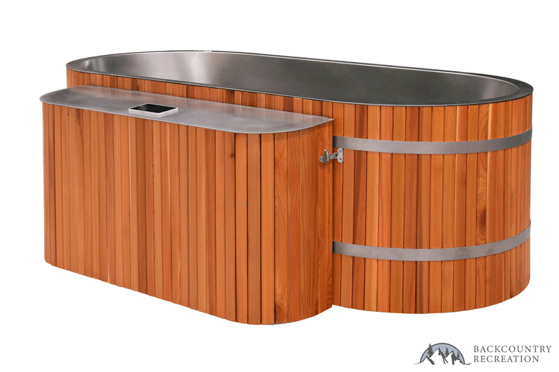 Lifetimer Cedar Hot Tub  w/ Stainless Steel Liner - Electric  Heater (2 Person Deep) Backcountry Recreation