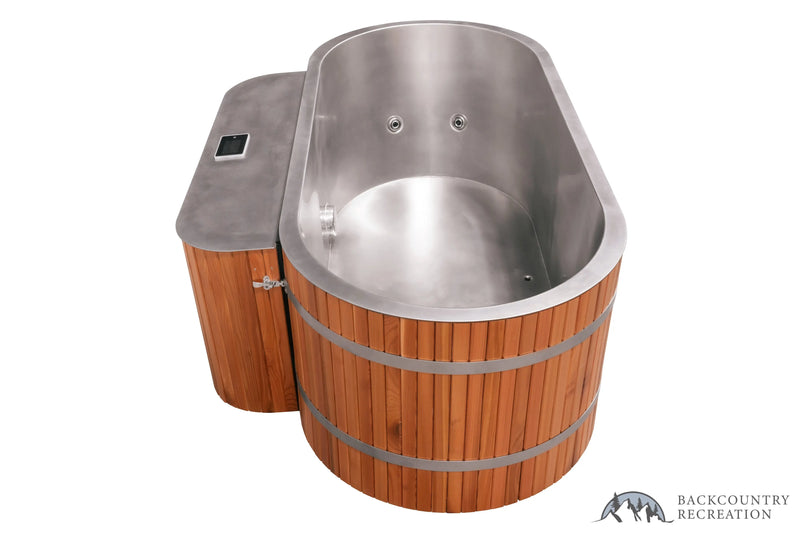Lifetimer Cedar Hot Tub  w/ Stainless Steel Liner - Electric  Heater (2 Person Deep) Backcountry Recreation