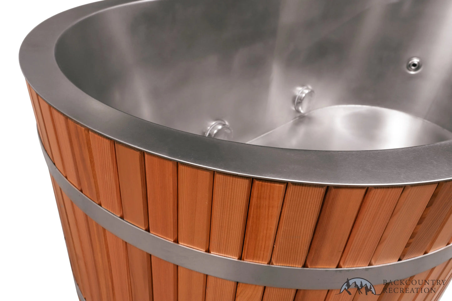 Lifetimer Cedar Hot Tub  w/ Stainless Steel Liner - Electric  Heater (2 Person Deep) Backcountry Recreation