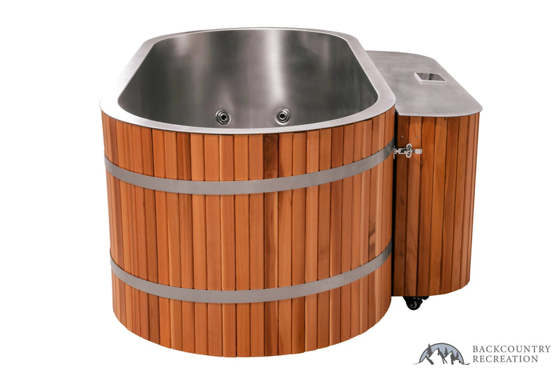 Lifetimer Cedar Hot Tub  w/ Stainless Steel Liner - Electric  Heater (2 Person Deep) Backcountry Recreation