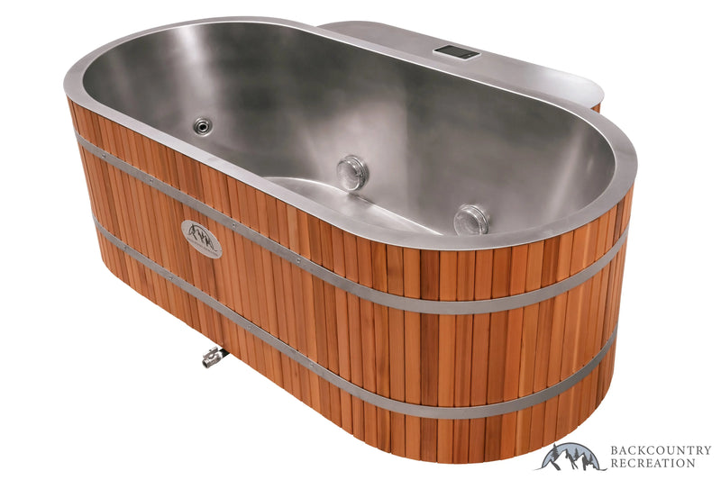 Lifetimer Cedar Hot Tub  w/ Stainless Steel Liner - Electric  Heater (2 Person Deep) Backcountry Recreation