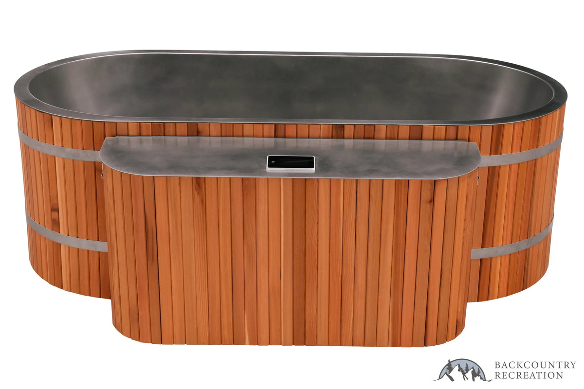 Lifetimer Cedar Hot Tub  w/ Stainless Steel Liner - Electric  Heater (2 Person Deep) Backcountry Recreation
