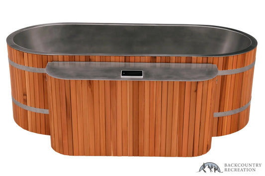 Lifetimer Cedar Hot Tub  w/ Stainless Steel Liner - Electric  Heater (2 Person Deep) Backcountry Recreation