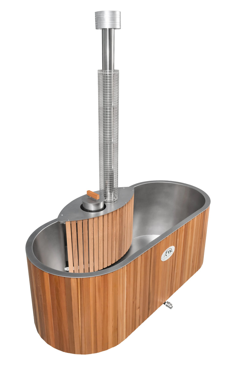 Lifetimer Cedar Hot Tub  w/ Stainless Steel Liner - Wood Fired (2 Person) Backcountry Recreation