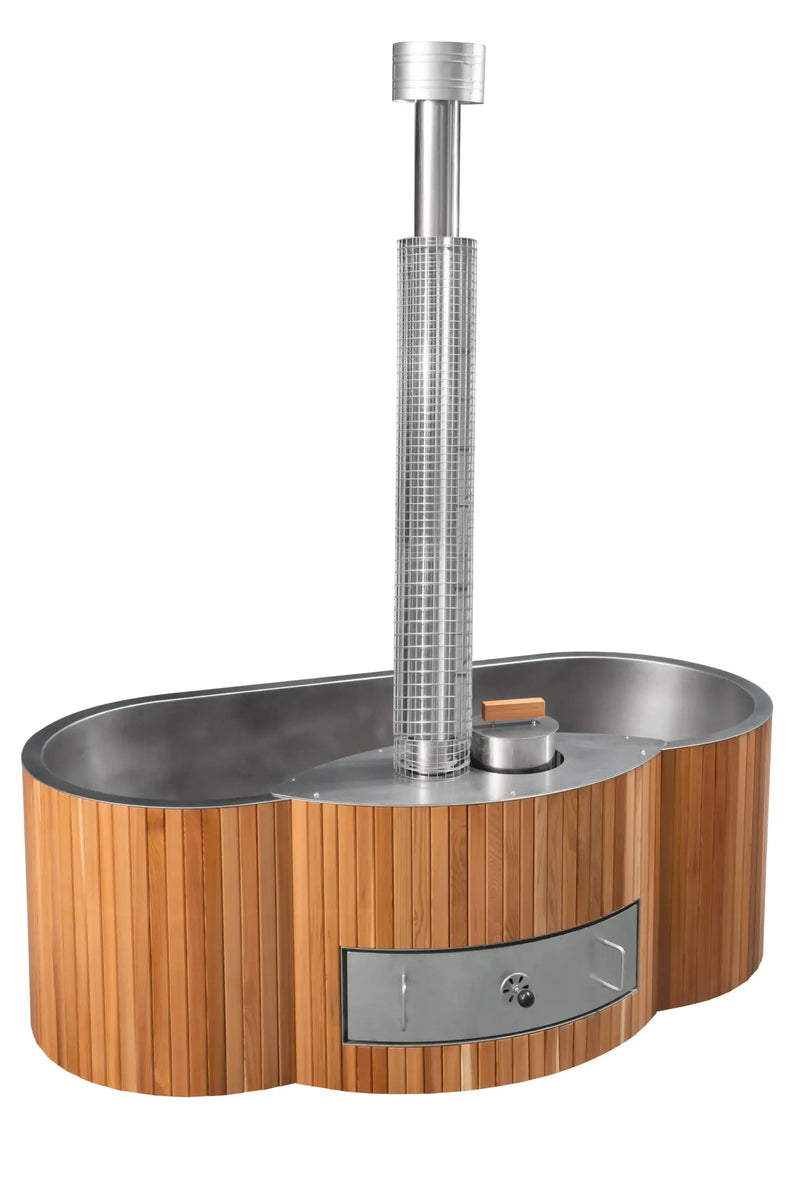 Lifetimer Cedar Hot Tub  w/ Stainless Steel Liner - Wood Fired (2 Person) Backcountry Recreation