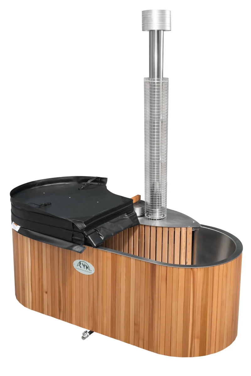 Lifetimer Cedar Hot Tub  w/ Stainless Steel Liner - Wood Fired (2 Person) Backcountry Recreation