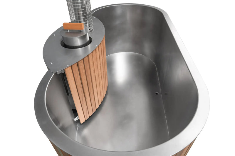 Lifetimer Cedar Hot Tub  w/ Stainless Steel Liner - Wood Fired (2 Person) Backcountry Recreation