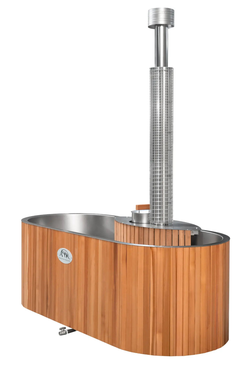 Lifetimer Cedar Hot Tub  w/ Stainless Steel Liner - Wood Fired (2 Person) Backcountry Recreation