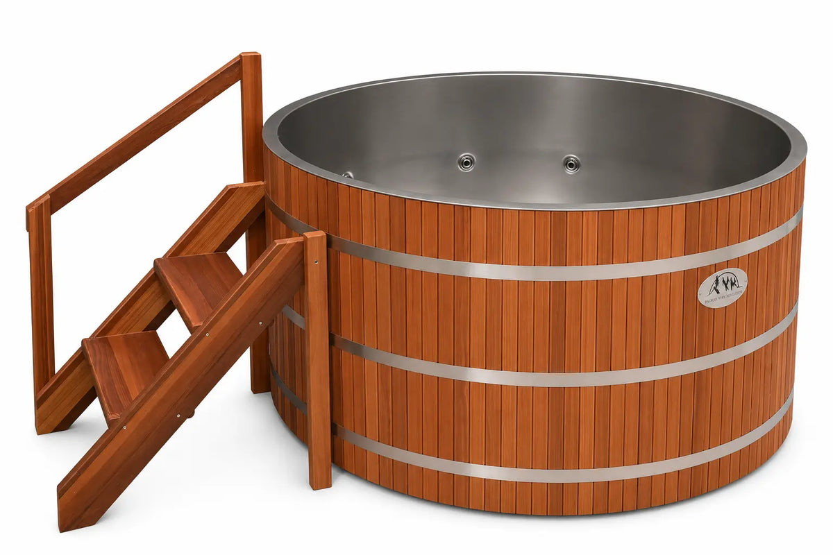Lifetimer ™ Cedar Hot Tub  w/ Stainless Steel Liner - Electric  Heater  6"W X 4'H (6 Person) Backcountry Recreation