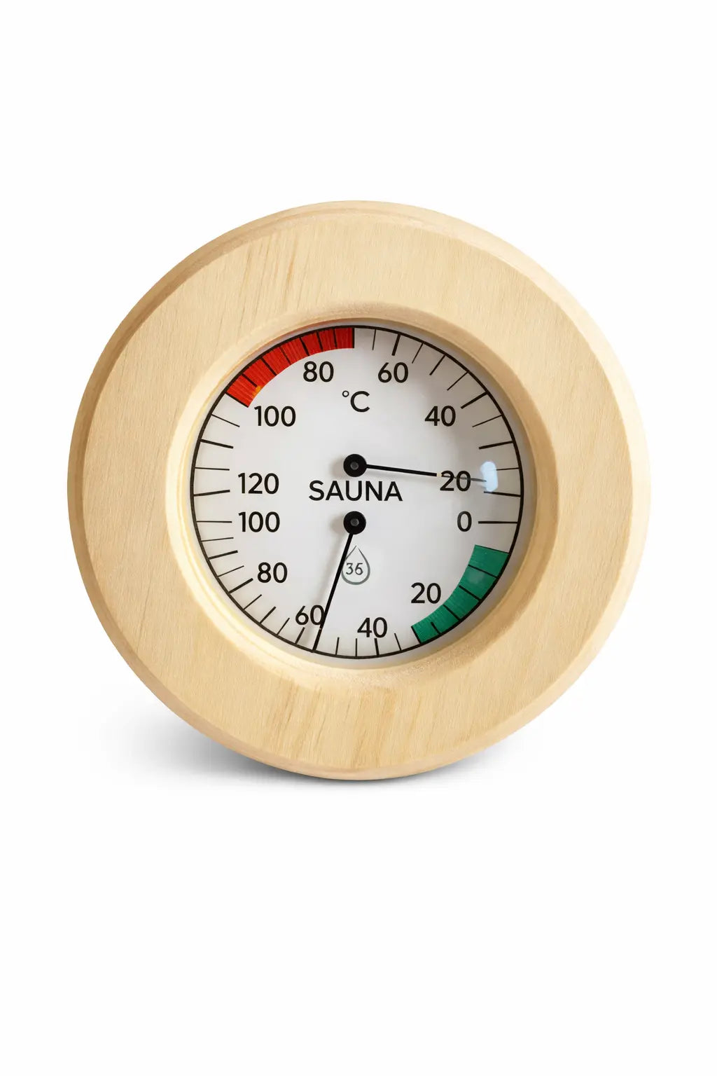Sauna Hygrometer and Thermometer- Standard Wood - Single Gauge Backcountry Recreation