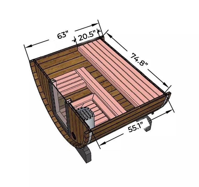 5.5 Ft Scenic View Barrel Sauna - 2- 4 People (Extra Wide) # #seotitle## Backcountry Recreation