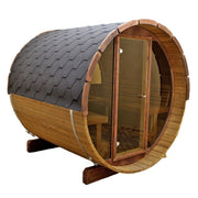 8 FT Thermowood Scenic View Barrel Sauna - 6 Person (Extra Wide) # #seotitle## Backcountry Recreation